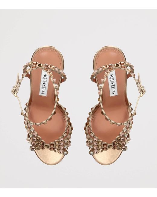 Aquazzura Metallic Leather Tequila Sandals 105