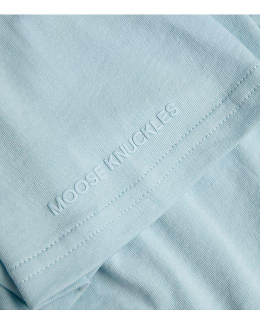 Moose Knuckles Blue Spray Paint Logo T-shirt for men
