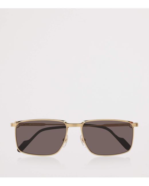 Cartier Gray Metal Ct0534S Rectangle Sunglasses for men