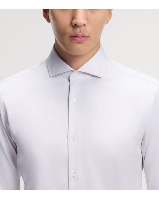 Boss White Cotton Slim-Fit Shirt for men