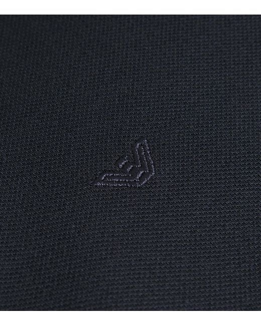 Emporio Armani Black Cotton Piqué Polo Shirt for men
