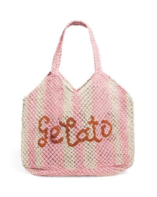 The Jacksons Pink Jute Gelato Tote Bag