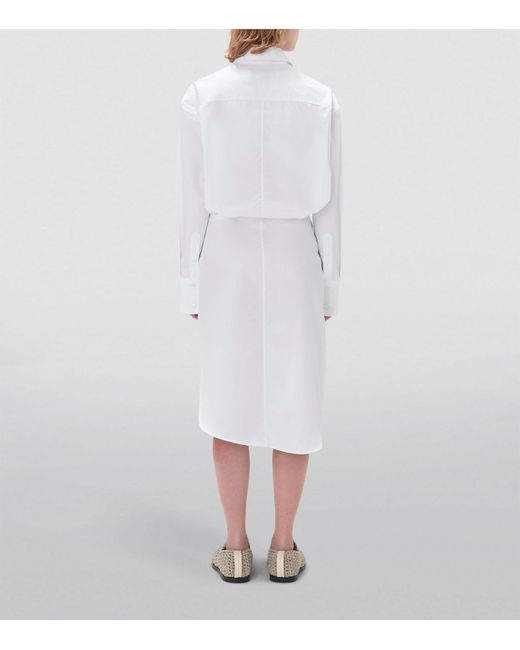 J.W. Anderson White Cotton Asymmetric Midi Dress