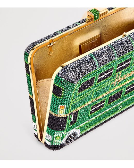 Judith Leiber Green X Harrods Exclusive Slim Slide Clutch Bag