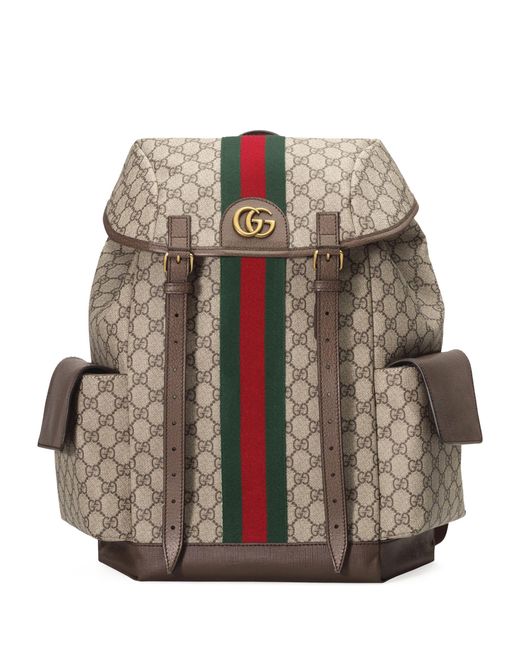 Gucci Brown Ophidia Medium Backpack for men