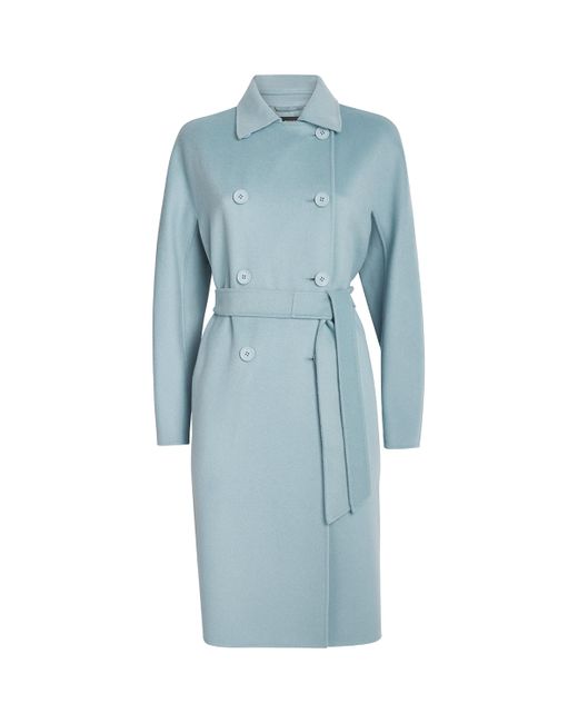 Weekend by Maxmara Blue Virgin Wool-Blend Coat