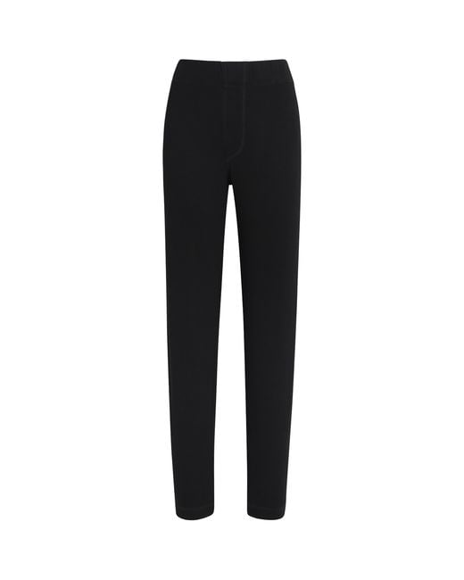 ÉTERNE Black Cotton-Modal Ribbed Sweatpants