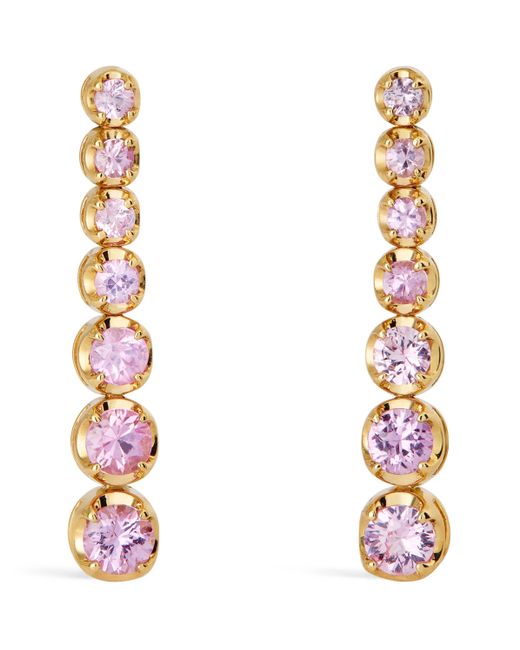 Jennifer Meyer Metallic And Sapphire Tennis Stud Earrings