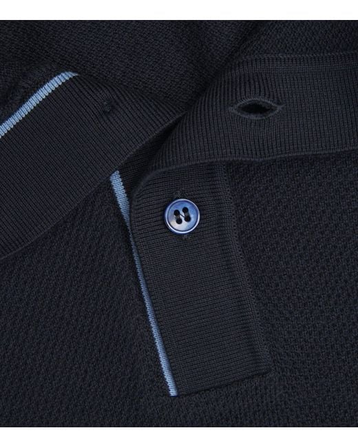 Paul & Shark Blue Cotton-Cashmere Polo Shirt for men