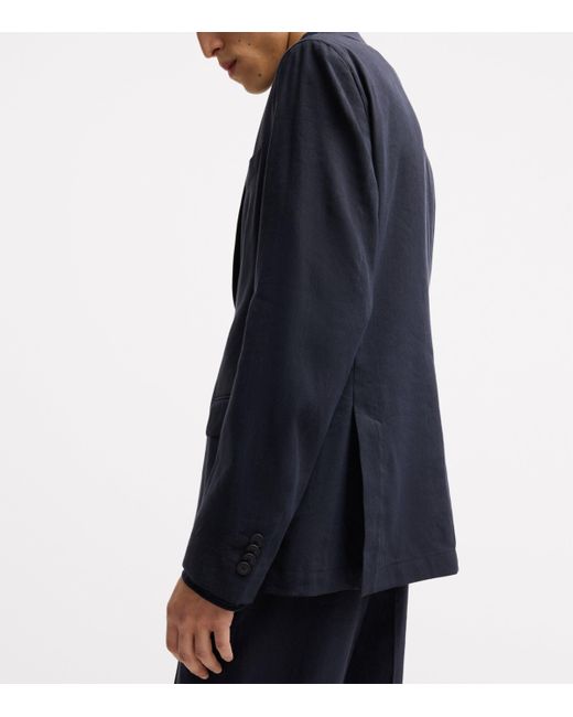 Boss Blue Linen-Blend Slim Blazer for men