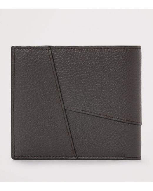 Loewe Black Leather Puzzle Bifold Wallet for men