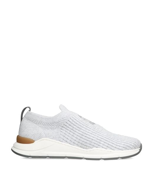 Brunello Cucinelli White Cotton Crest Sneakers for men