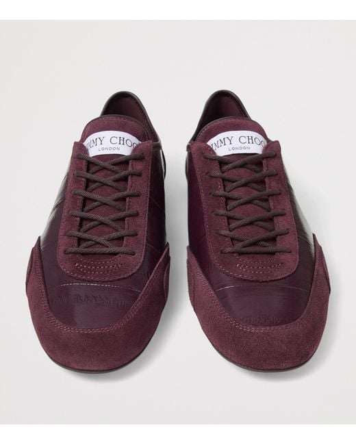 Jimmy Choo Purple Sunny F Leather-Suede Sneakers