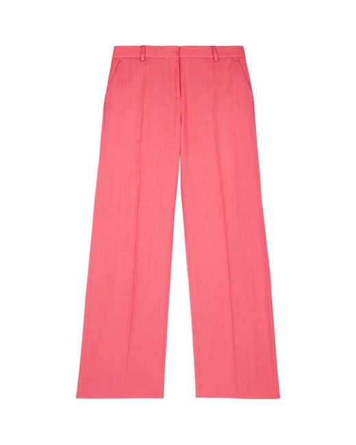 The Kooples Pink Wide-leg Tailored Trousers