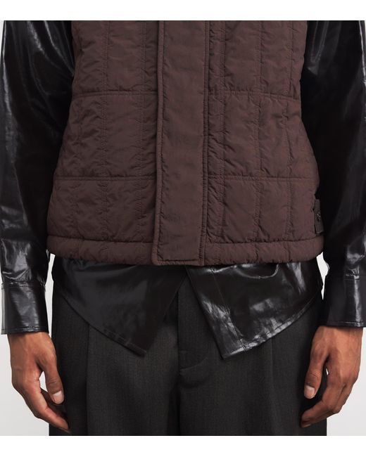 Stone Island Brown Ghost Piece Econyl Padded Gilet for men