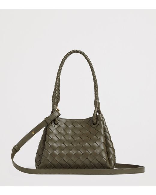 Bottega Veneta Green Small Leather Parachute Shoulder Bag