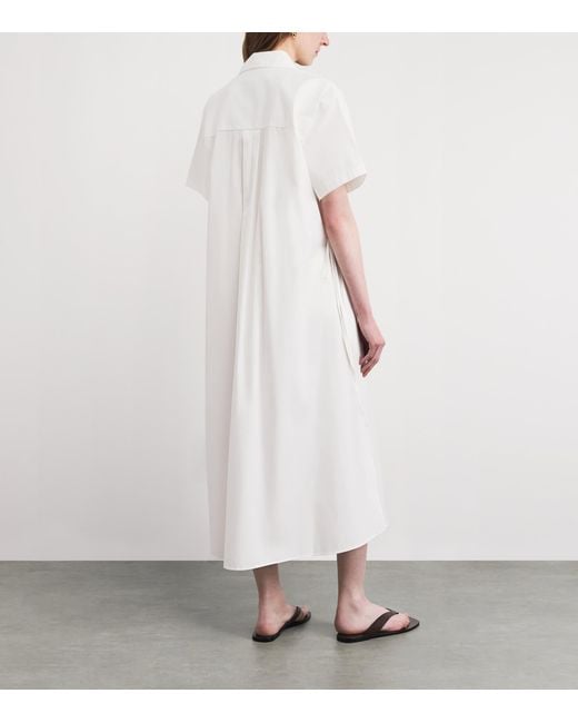 Polo Ralph Lauren White Cotton Polo Pony Midi Shirt Dress