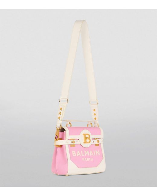 Balmain Pink Canvas B-buzz 23 Shoulder Bag