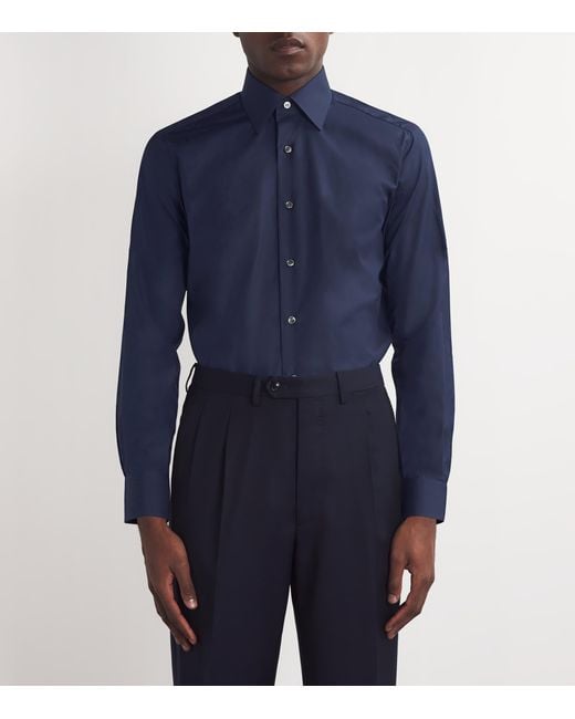 Brioni Blue Cotton Shirt for men