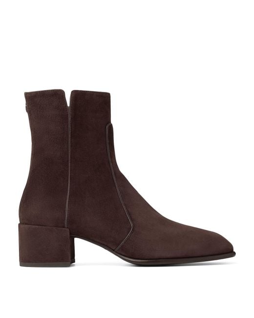 Jimmy Choo Brown Eliot 45 Suede Ankle Boots