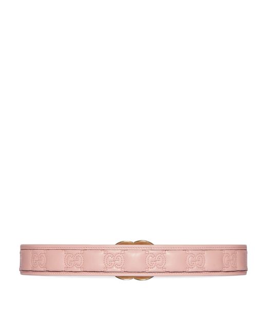Gucci Pink Gg Marmont Matelassé Belt
