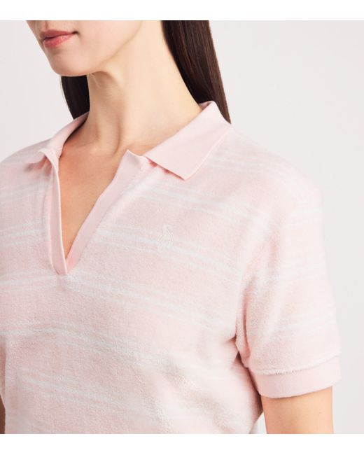 Sporty & Rich Pink Cotton Terry Polo Shirt