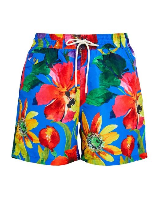 Polo Ralph Lauren Blue Floral Print Swim Shorts for men