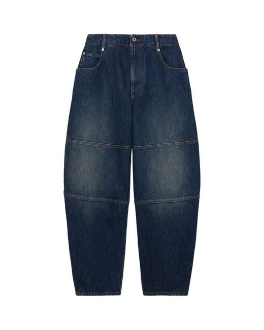 Loewe Blue Mid-Rise Barrel-Leg Jeans