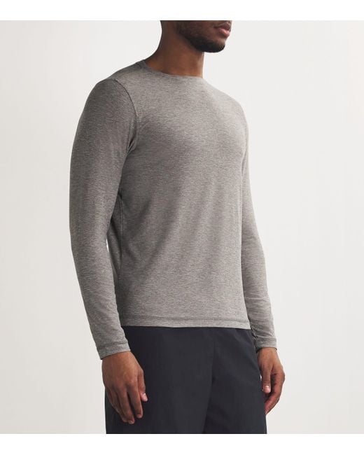 vuori Gray Strato Tech Long-Sleeve T-Shirt for men