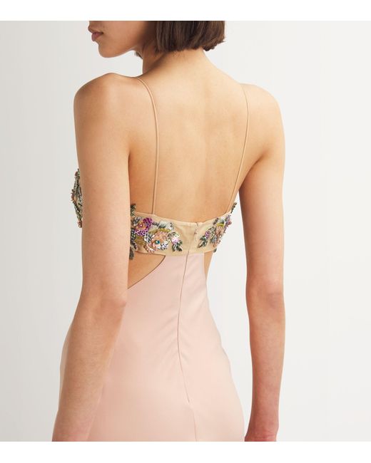 Costarellos Pink Cut-out Fiorella Gown