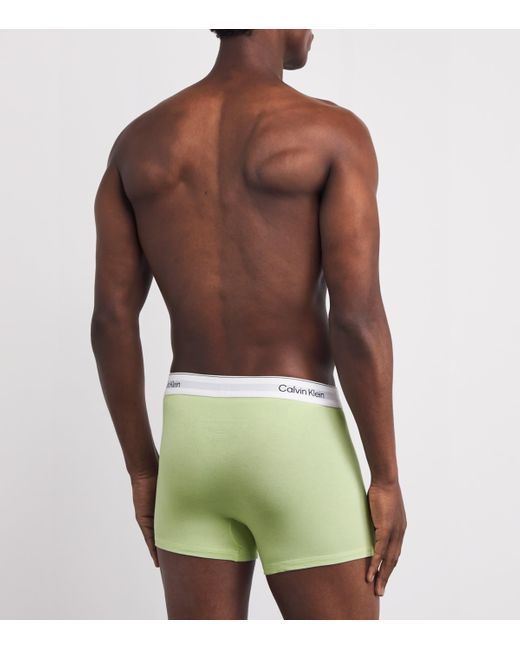 Calvin Klein Green Stretch-Cotton Icon Relaxed Trunks for men