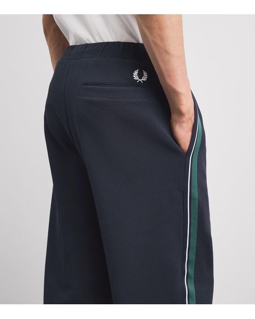 Fred Perry Blue Contrast Tape Sweatpants for men