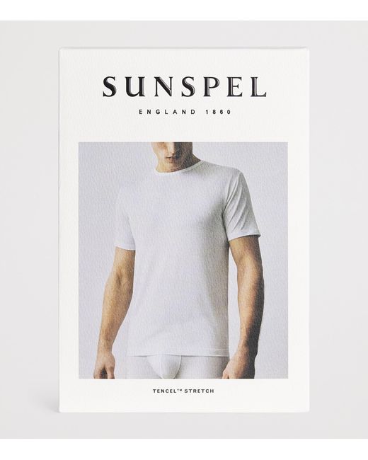 Sunspel Black Tencel Stretch T-Shirt for men