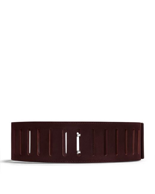 Alaïa Brown Leather Rectangular Buckle Belt