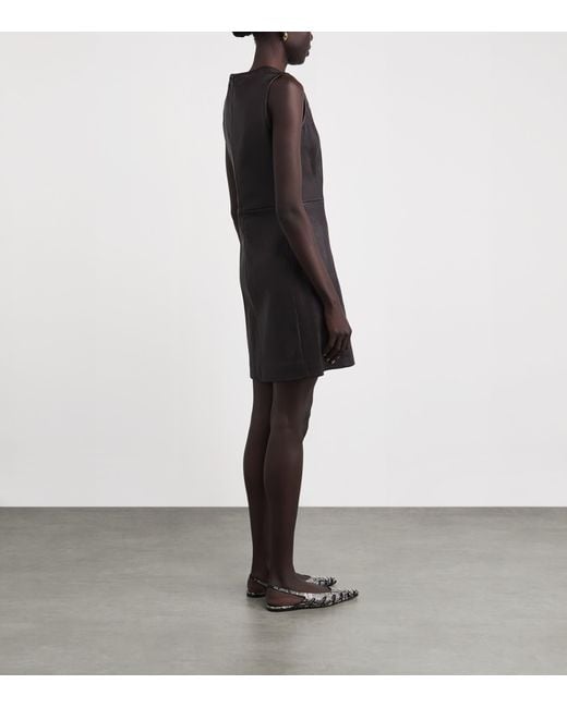 Theory Black Lambskin Panelled Mini Dress