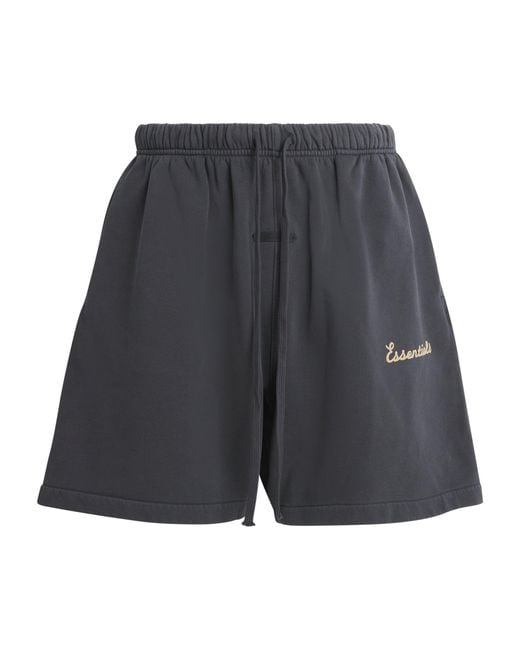 Fear Of God Gray Cotton Logo Sweat Shorts for men