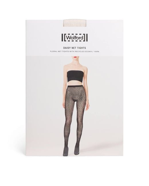Wolford White Daisy Net Tights