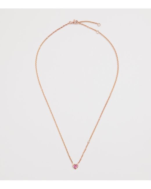 SHAY Metallic Sapphire And Diamond Heart Necklace