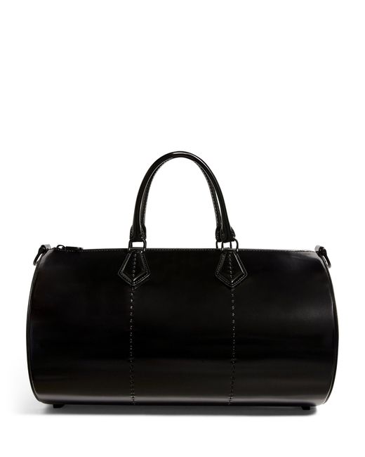 Max Mara Black Large Leather Roll Top-handle Bag