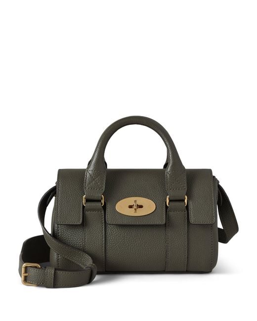 Mulberry Black Mini Leather Bayswater Top-Handle Bag