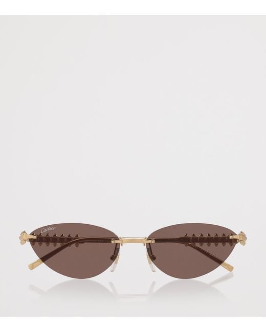 Cartier Brown Metal 06L001798 Cat-Eye Sunglasses