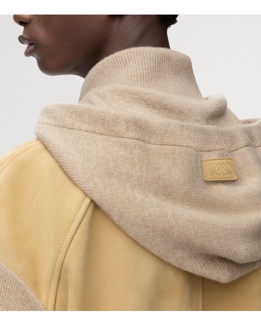 Loewe Natural Suede-Wool Hybrid Hoodie for men