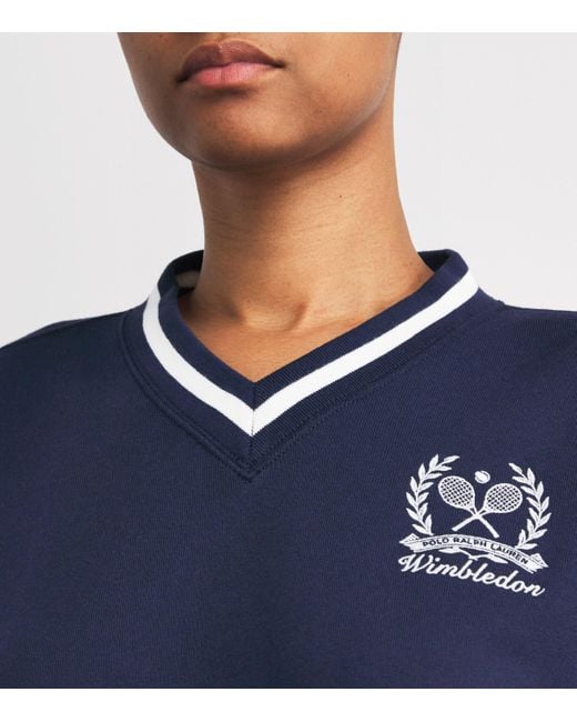 Polo Ralph Lauren Blue X Wimbledon V-Neck Sweatshirt
