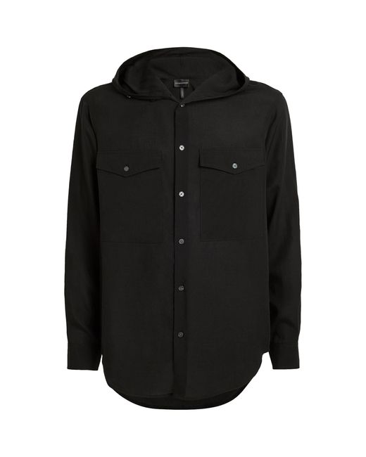 Emporio Armani Black Hooded Shirt for men