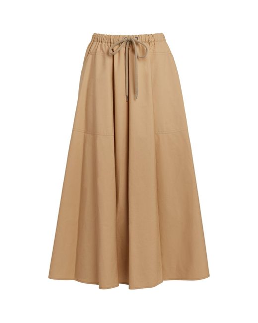 Moncler Natural Cotton Midi Skirt