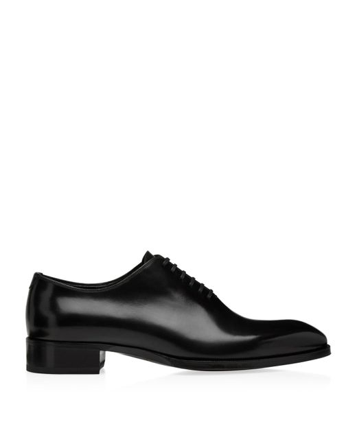 Tom Ford Black Burnished Leather Elkan Lace-Up Shoes for men