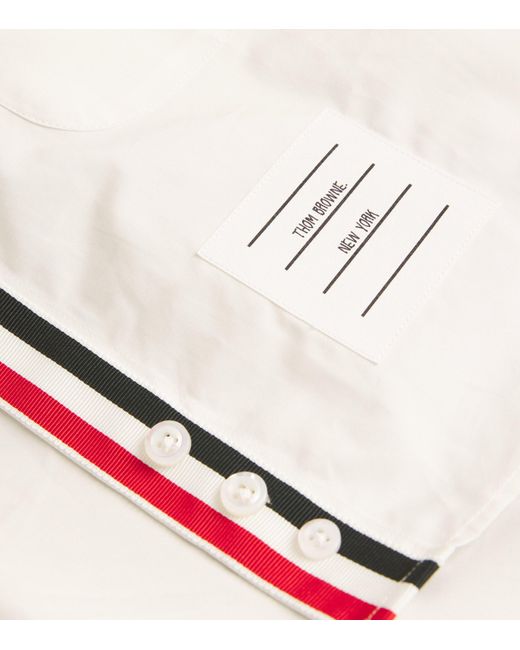 Thom Browne White Cotton Poplin Cropped Shirt