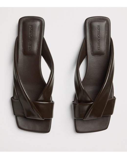 Bottega Veneta Brown Leather Riva Mules
