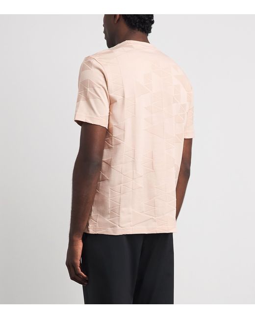Boss Pink Cotton Network Logo T-Shirt for men