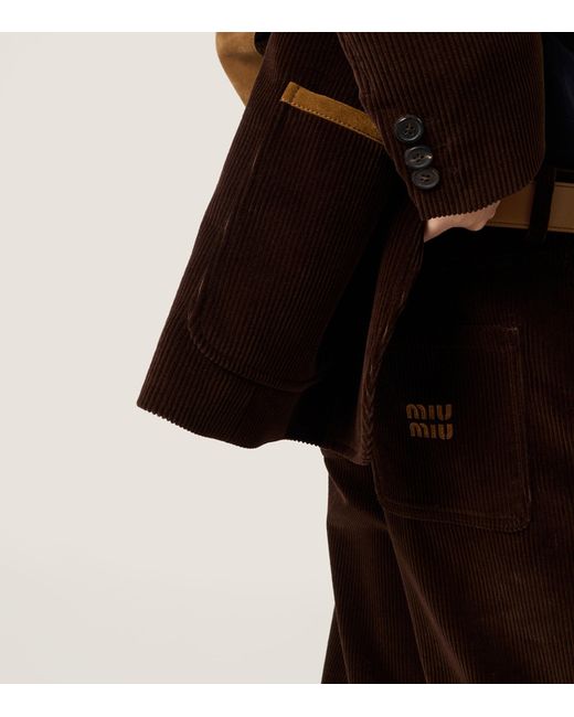 Miu Miu Black Corduroy Straight Trousers